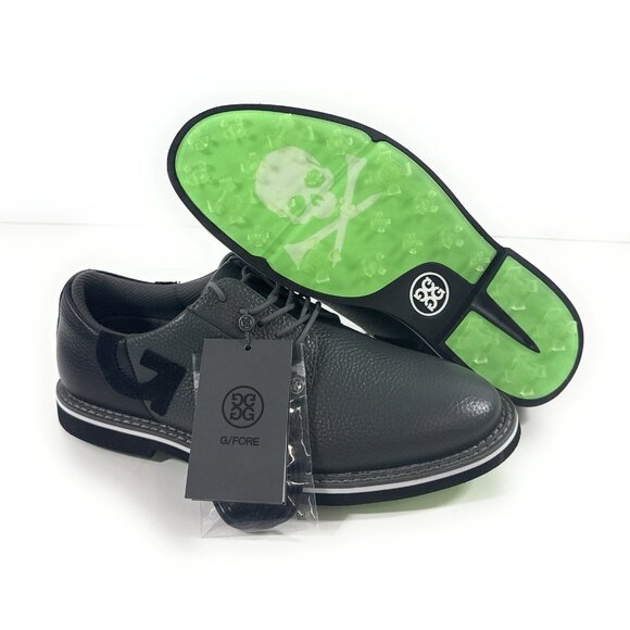 G/FORE Mens Gallivanter Pebble Leather Two Tone Charcoal Golf Shoes Sz 9.5 NWOB - Picture 1 of 14